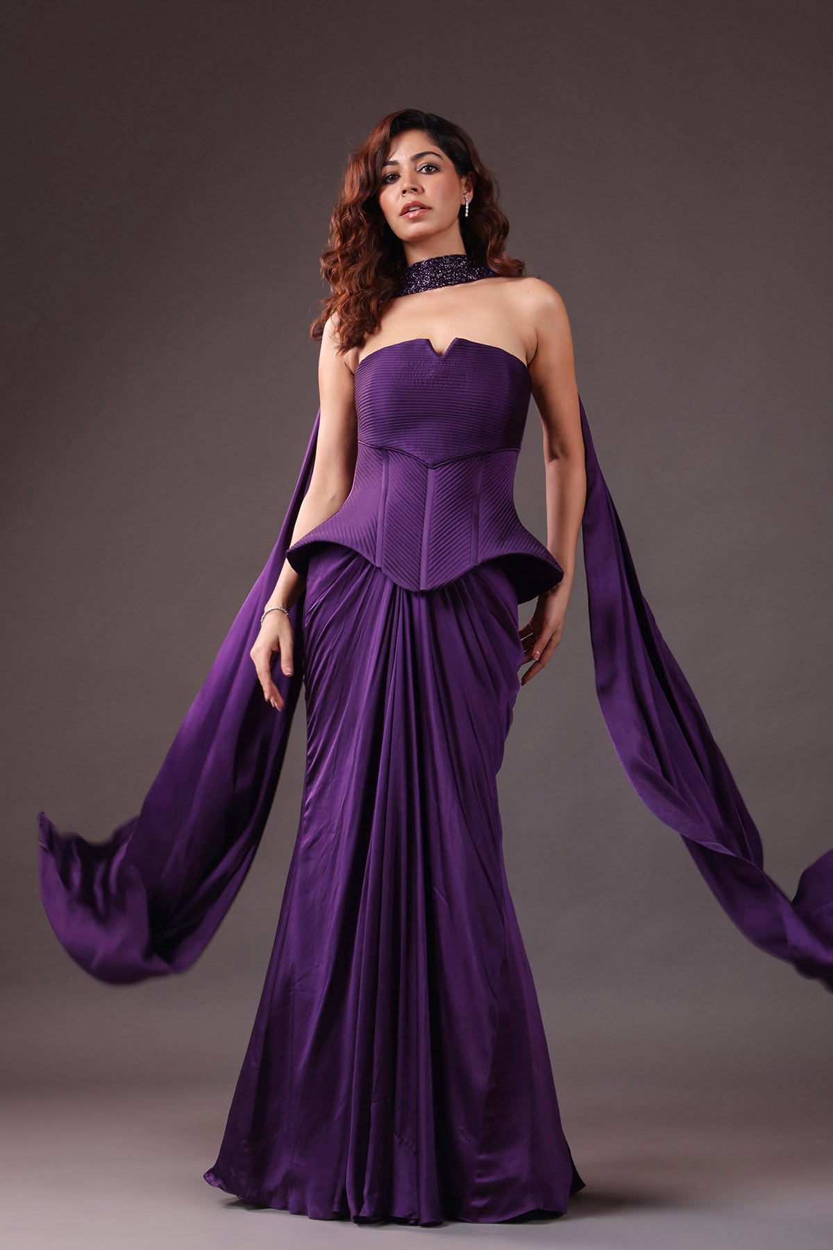 Amethyst - Purple Corset & Drape Skirt