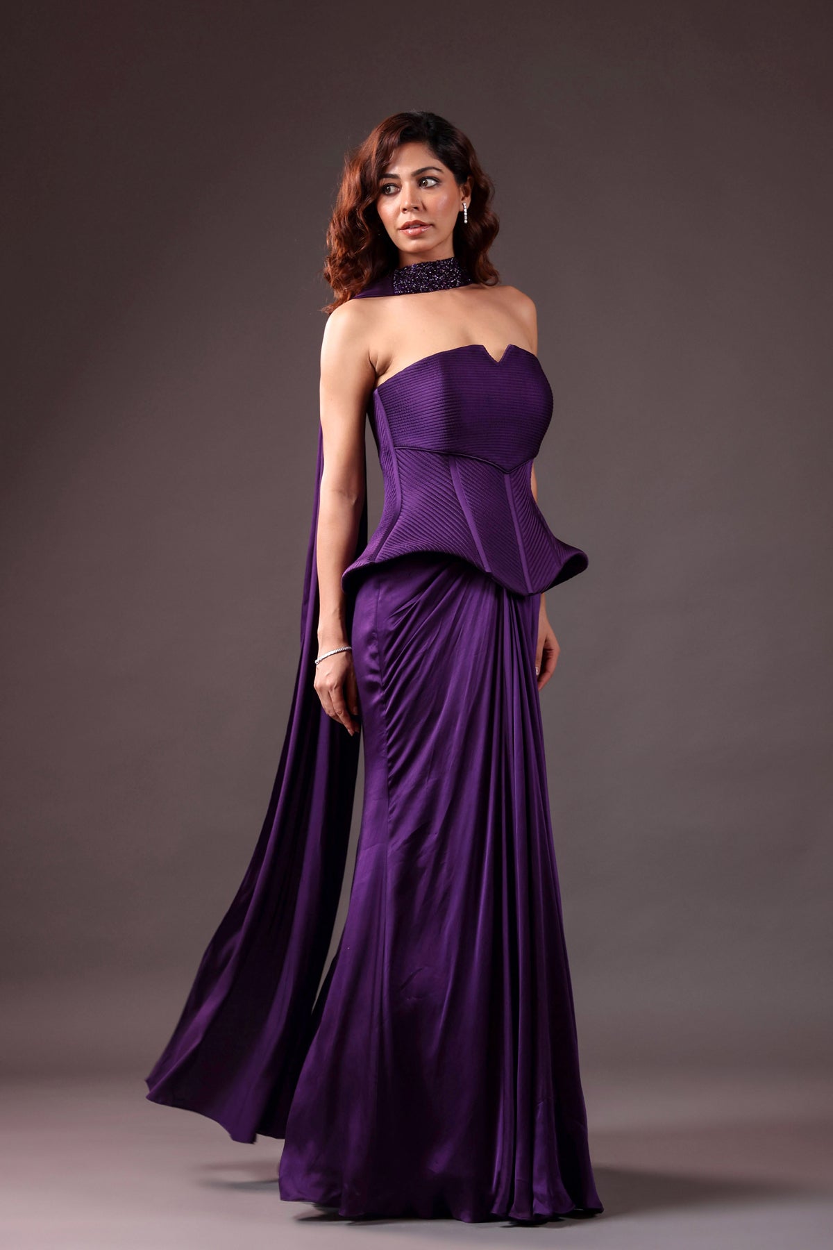 Amethyst - Purple Corset & Drape Skirt