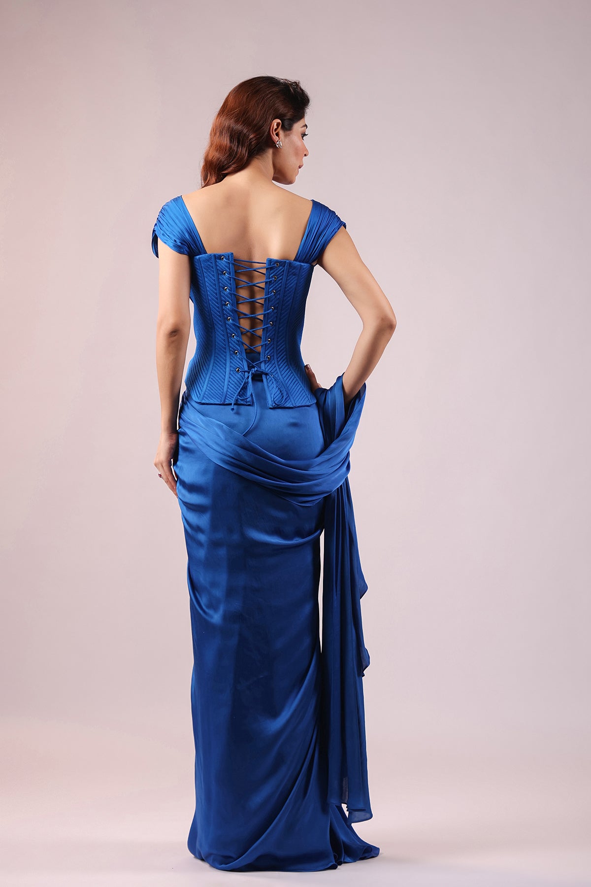 Sapphire Drape Saree & Corset