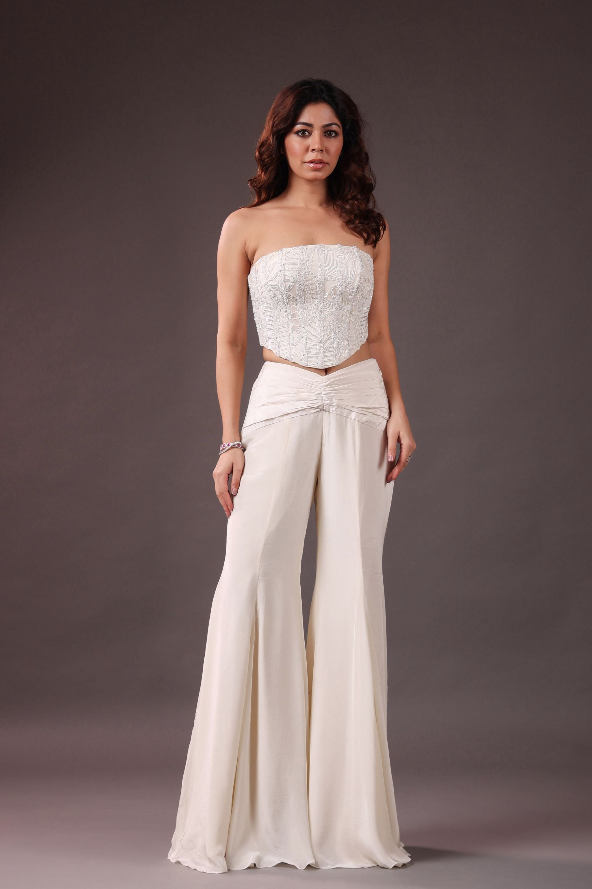 Selene Ivory Co-ord Set with Cape