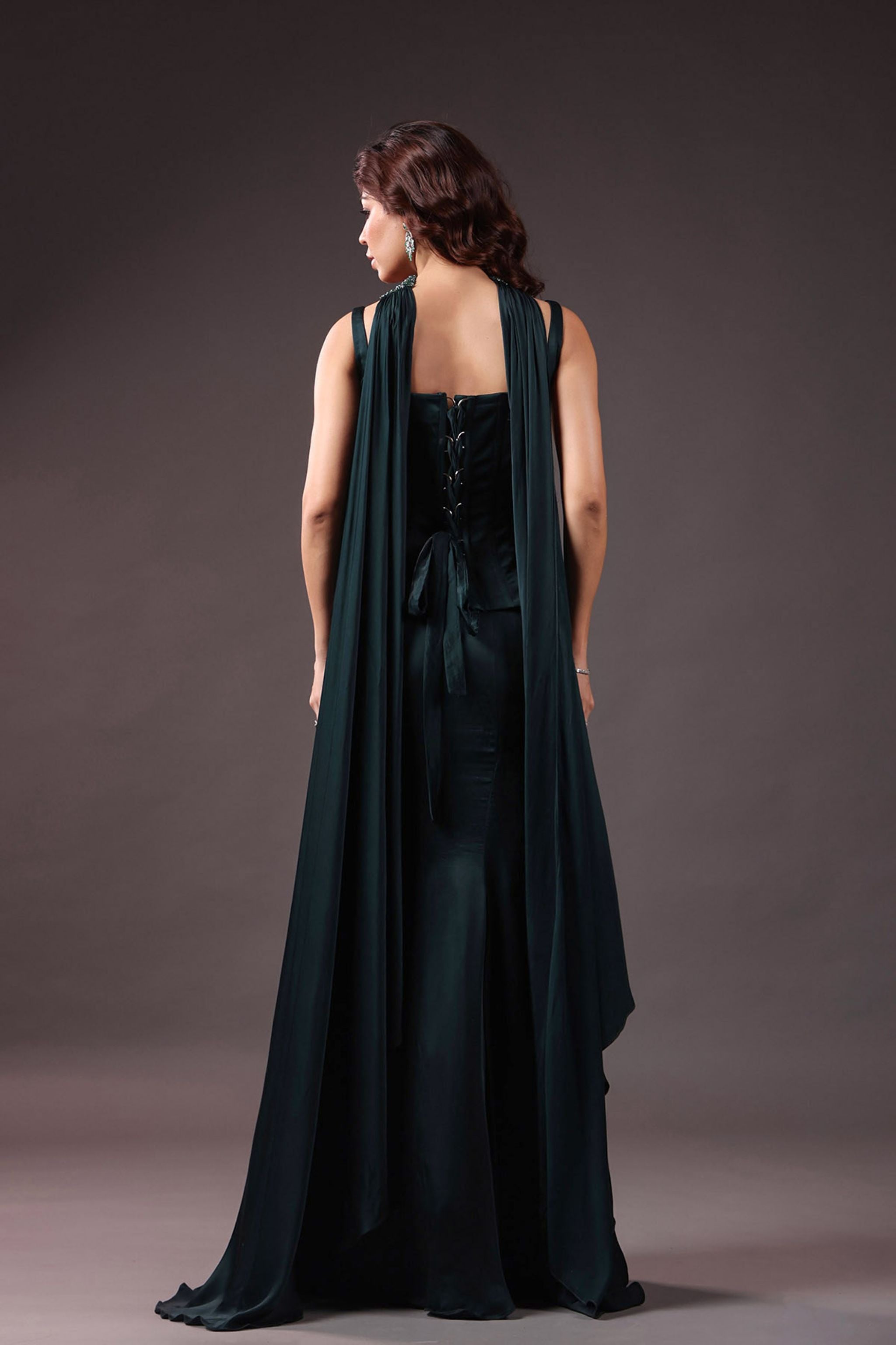 Juniper Emerald Corset & Drape Skirt Set