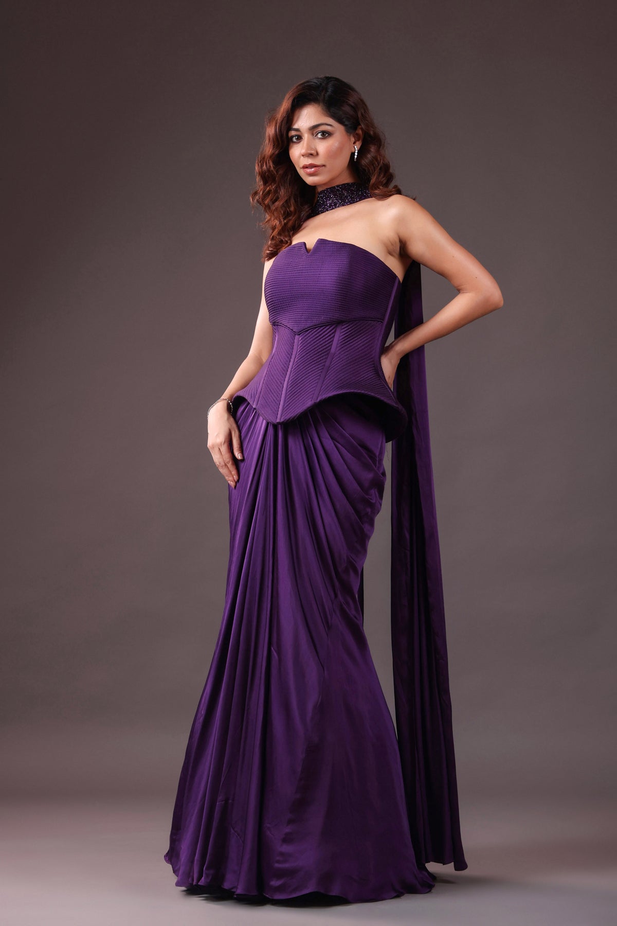 Amethyst - Purple Corset & Drape Skirt