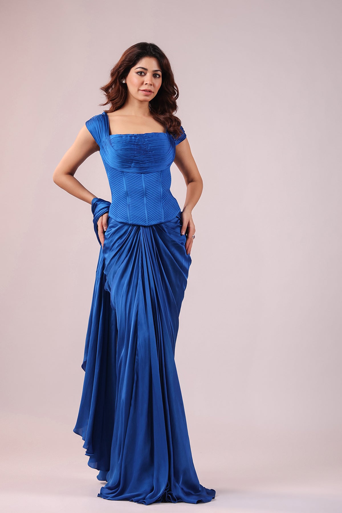 Sapphire Drape Saree & Corset