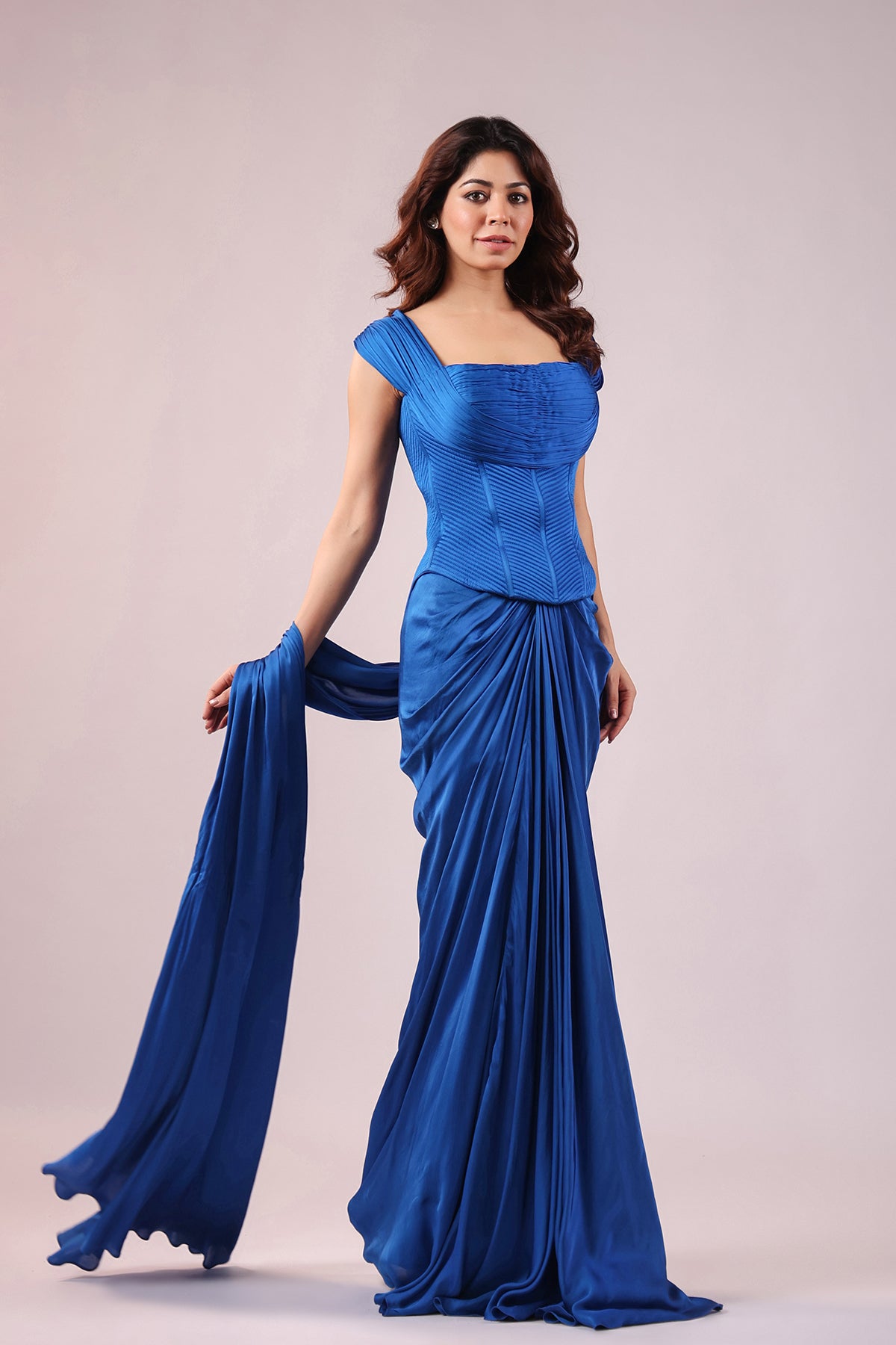 Sapphire Drape Saree & Corset