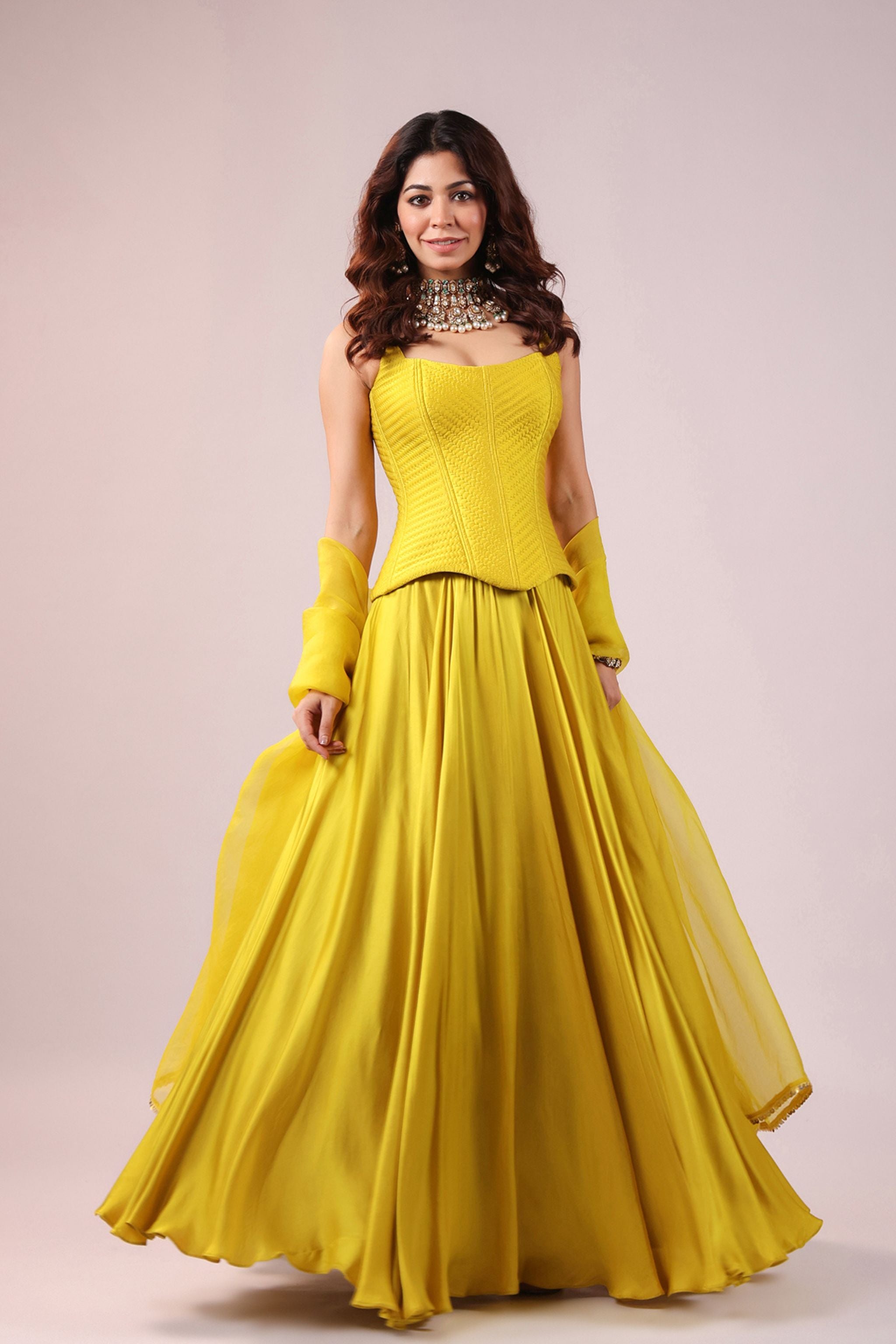 Citrine Yellow Skirt Set